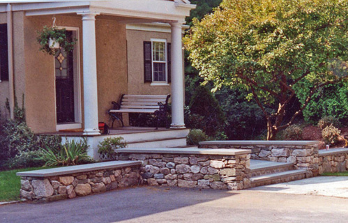 Front Door Stone Wall